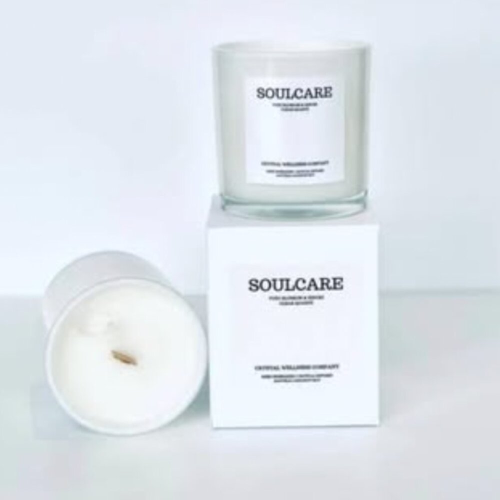 SOULCARE Crystal Candle: Yuzu Blossom & Hinoki 8oz.